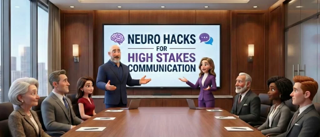 Sophira nd Eli presenting Neuro Hacks for High Stakes Communication