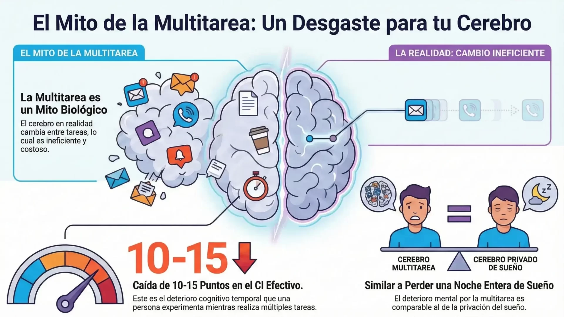 El mito de la multitarera y el deterioro cognitivo que representa para el cerebro